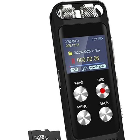 Portable Audio & Video 48gb Digital Voice Recorder With Playback And